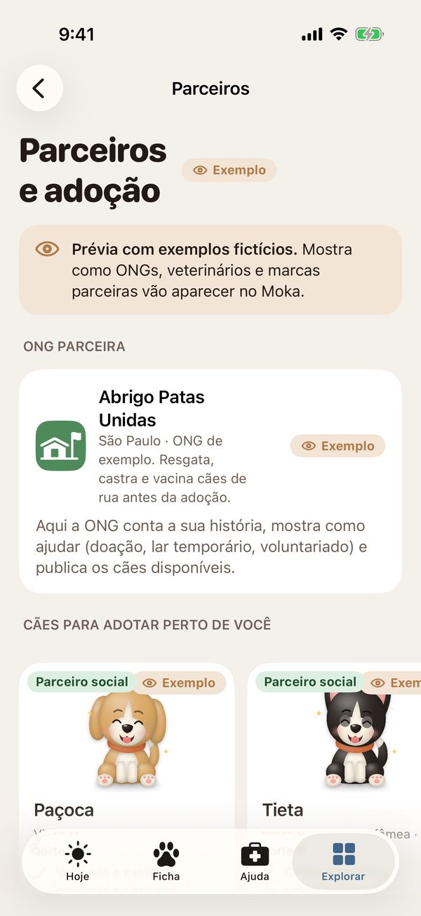 Parceiros e adoção: ONGs e cães para adotar